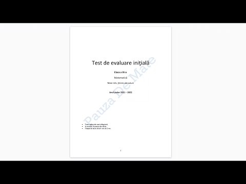 Test evaluare initiala clasa a IX-a - Mate-Info & Stiinte ale naturii - Model Pauza de Mate