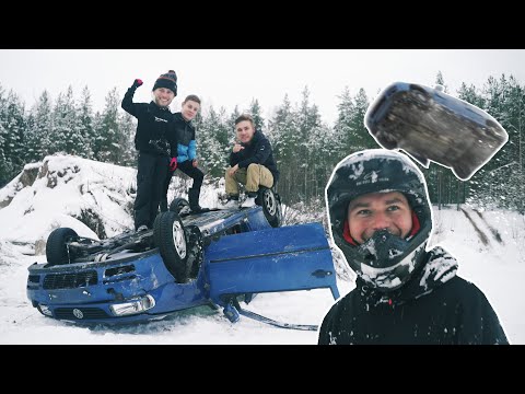 VI VOLTADE BILEN OCH GLED 50 METER PÅ TAKET!