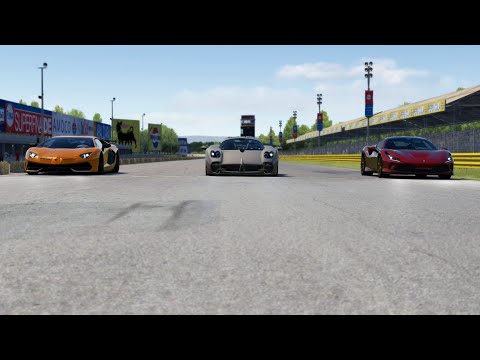 Pagani Utopia 2023 vs Ferrari F8 Tributo 2020 vs Lamborghini Aventador SVJ 2019 at Monza Full Course