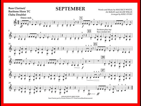 September (Bass Clarinet part) arr. by Mike Story