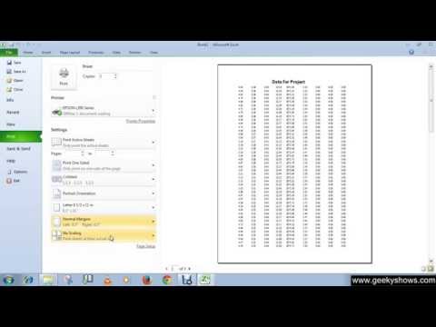 Microsoft Office Excel 2010 Preview before Printing