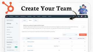 How to create a team  in HubSpot (Organizing Your Team)