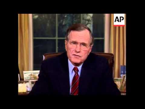 President George H.W. Bush said he ordered a military strike in Panama during an address to the nati