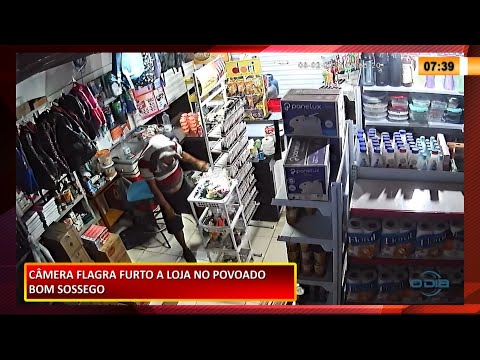 Câmera flagra furto a loja no Povoado Bom Sossego 10 02 2021
