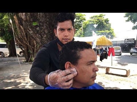 Corte social pente 1 Baixo na lateral da cabeça e Técnica pente e tesoura ✂️ no topo da cabeça