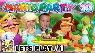 Lets Play MARIO PARTY 10! Bowser's Chaos Castle! (FGTEEV 4 Player FAMILY GAMEPLAY Part 1)