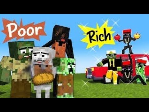 TOUCHING STORY - POOR VS RICH MONSTERS - MINECRAFT MONSTER SCHOOL