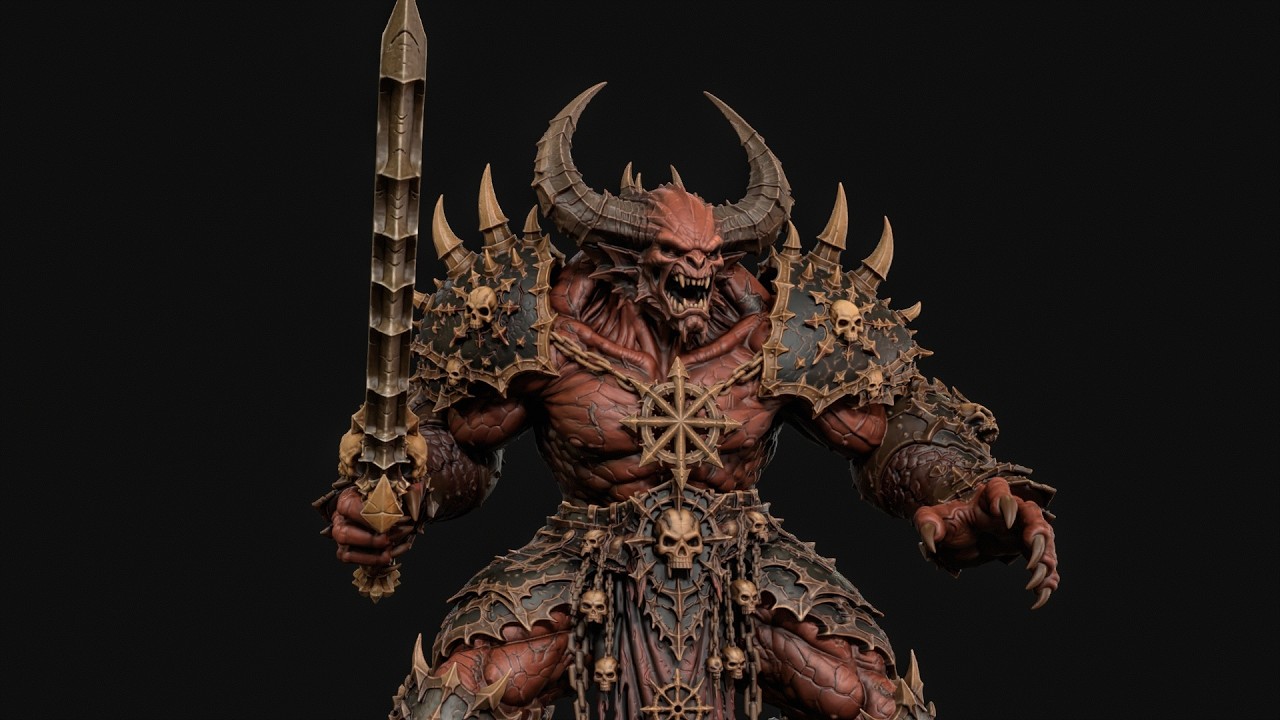 Demon Warrior 3D Print Ready 3D Print Model
