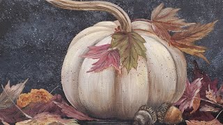 White Pumpkin Acrylic Painting LIVE Tutorial