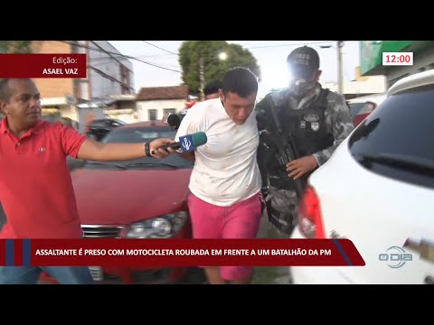 Assaltante é preso com motocicleta roubada em frente a um Batalhão da PM 05 09 2022