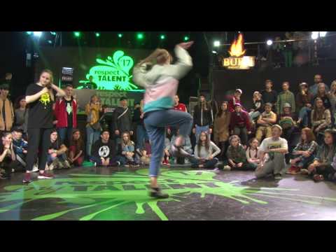 RESPECT MY TALENT-2017. Beginners hip-hop 1/4 Voron Li vs Nastasya