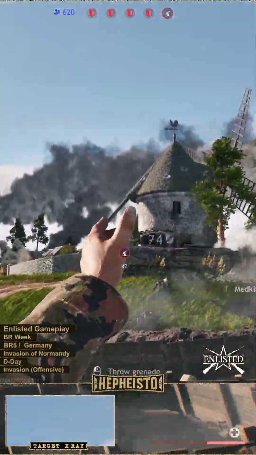 Assaulter eliminates Tank Churchill VII with Explosion Pack