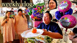 VLOG: birthday surprises and prep!!! + sleepover with bestie, what i realistically eat in a week! ❤️