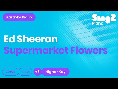 Ed Sheeran - Supermarket Flowers (Higher Key) Piano Karaoke