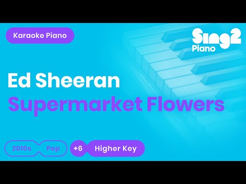 Supermarket Flowers [HIGHER Piano Karaoke Instrumental] Ed Sheeran