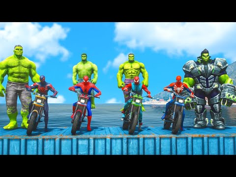 TEAM SUPERHERO VS HULK TEAM | Event Day Superheroes MotorBike Challenge Competition