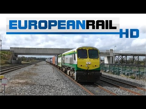 Iarnród Éireann Irish Rail 201 loco 226 + LX wagons IWT Liner passes Adamstown Station