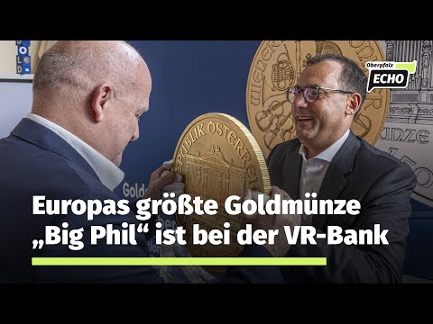 Europas größte Goldmünze "Big Phil" ist bei der Volksbank Raiffeisenbank Nordoberpfalz zu Gast