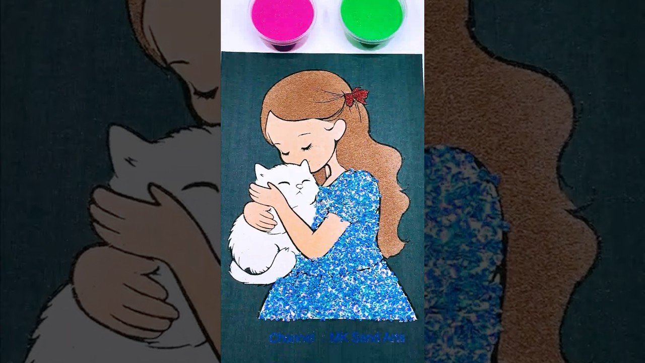 ASMR Princess Hugging Cat👸🐈#asmr #princess #satisfying #relaxing #cat #shortfeed  #art