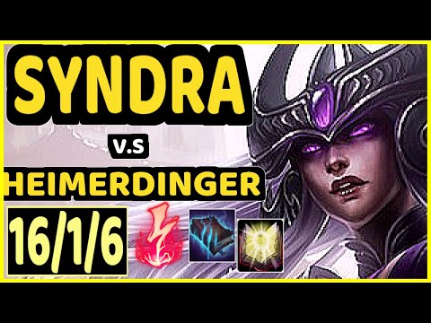 STROMPEST (SYNDRA) vs HEIMERDINGER - 16/1/6 KDA MID GAMEPLAY - NA Ranked GRANDMASTER