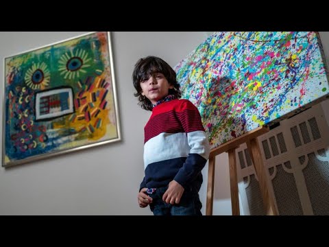 Seven-year-old star artist shows new works
