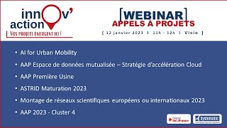 [REPLAY] Innov&rsquo;action – webinaire appels a projets 12 janvier 2023