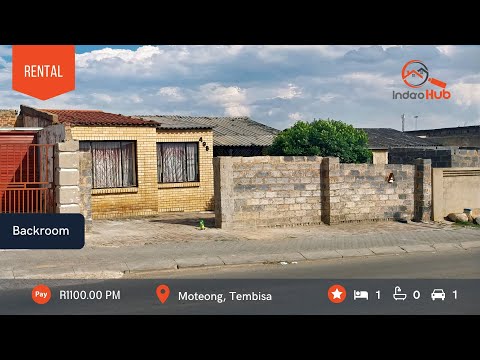 Backroom for rent in Tembisa, South Africa for R1100 Per month.