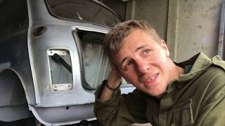 Classic mini restoration-rear light panel repair and fuel tank bracket