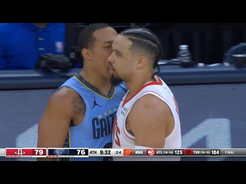 Desmond Bane gets in Dillon Brooks face after forcing turnover and gets tech