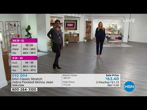 DG2 by Diane Gilman Classic Stretch Zebra Flocked Skinny...