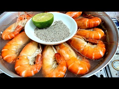 Tôm hấp nước dừa