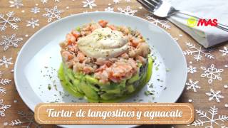 Tartar de aguacate y langostinos