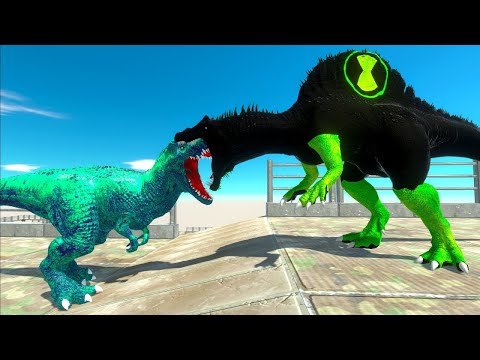 BEN 10 SPINOSAURUS MOUNTAIN DEATH FALL - Animal Revolt Battle Simulator