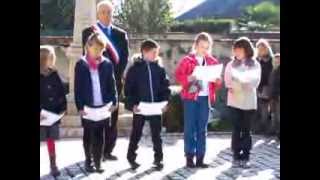 preview picture of video 'Paucourt - 11 Novembre 2013 - Poème La Grande Guerre et la Marseillaise par les enfants de l'Ecole'