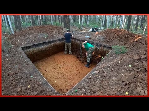 Man Builds Secret Bunker in the Heart of the Forest Using Logs | by @outdoorlifeandcraft