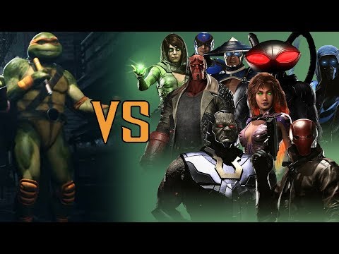 INJUSTICE 2 - TMNT - MICHELANGELO vs DLC Characters (UNIQUE DIALOGUES) - Ninja Turtles