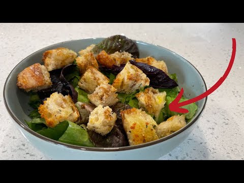 Turn leftover bread into SOURDOUGH CROUTONS