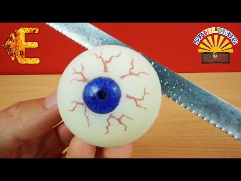 AUGEN FLUMMI ZERSCHNEIDEN - WOHER kommt das GESCHREI ? - Experiment Kinder deutsch