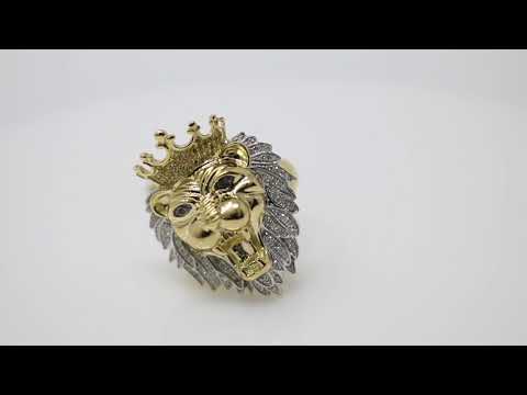 10KT Lion Head Ring w/ 0.46ct
