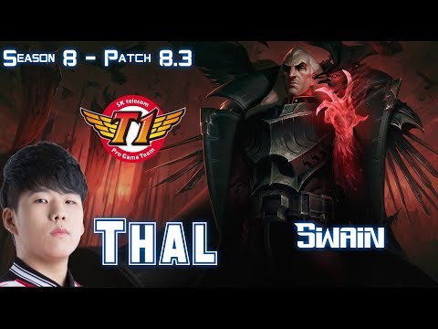 SKT T1 Thal SWAIN vs SION Top - Patch 8.3 KR Ranked