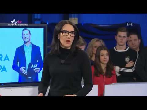 V Aréně rozvášněný J.Pospíšil /TOP09/ s A.Udženija a K.Valachovou / Aréna J.S.