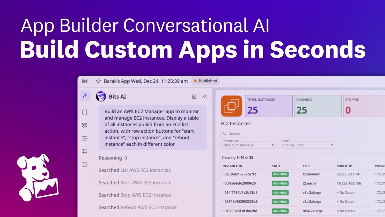 Build custom apps in seconds with conversational AI in App Builder
