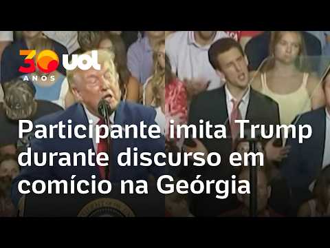 Vídeo: participante imita gestos e expressões de Trump durante discurso em comício na Geórgia