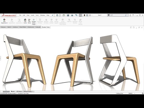 Exercise 45: How to make 'Modern Chair Design' in Solidworks 2018