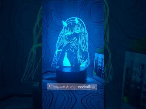 3D-ночник код 002, Zero Two с аниме Милый в Франксе, лампа, светильник, с пультом управления, 16 цветов RGB - фото 2 - id-p2722000189