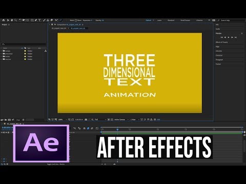 After Effects Tutorial How to Create 3D Text Animation