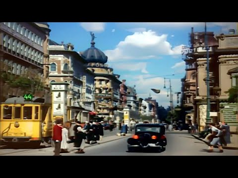 Budapest 1930s in Color, Before WW2 [60fps,Remastered] w/sound design added