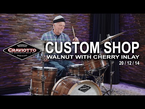 Craviotto Custom Shop Walnut Drum Set with Cherry Inlay 20/12/14 (CRKIT3PC20WCI)