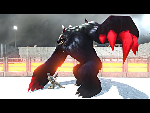 Demon Mutant Bear vs Ranged Units Team in Lava Stadium Arena - Animal Revolt Battle Simulator
