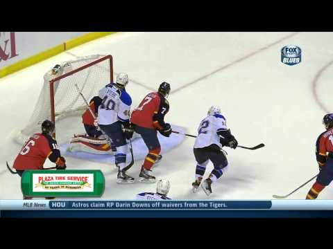 Derek Roy backhand goal 1-0 St. Louis Blues vs Florida Panthers 11/1/13 NHL Hockey.